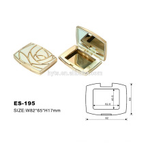 square shape gold color plastic compact powder case